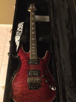 Schecter Omen Extreme 6 FR Black Cherry w/Case and Extras