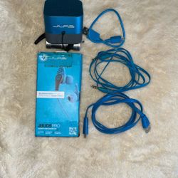 J Lab Headphones And Bluetooth Speaker Plus Blue Wires 