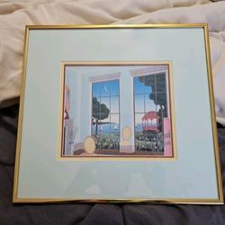 Thomas McKnight Chinese Gazebo Serigraph Beautifully Framed & Matted 14" X 13"