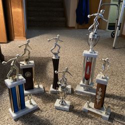 Bowling Trophies:  Set of 7, No Names On Them,  EC
