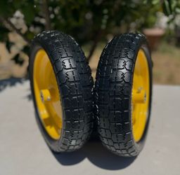 13 Inch 4.00-6 Flat Free Tire and Wheel Replacement for Cart with 5/8" Bearings, 4.00-6 Wheelbarrow Tire, 13" Garden Cart Wheels,
