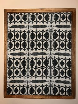 Art Work + Hanging Wicker Shelf