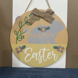 Wooden  Happy  Easter    Hanging    Decor    Sign