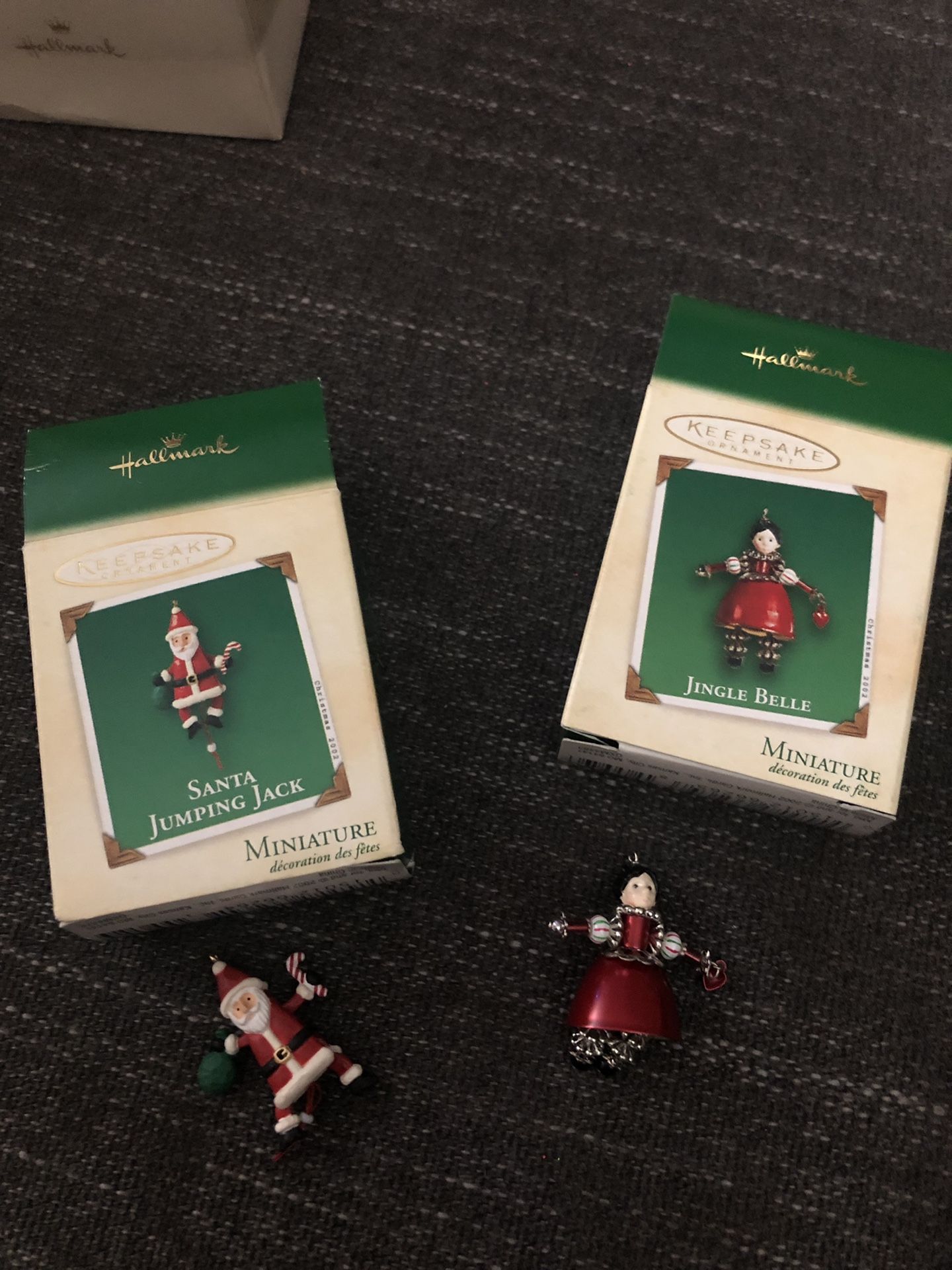 2 hallmark miniature ornaments