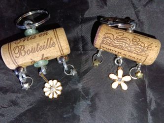 Cork, Flower & Star Keychains