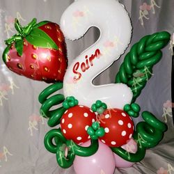 Strawberry Balloons Birthday 