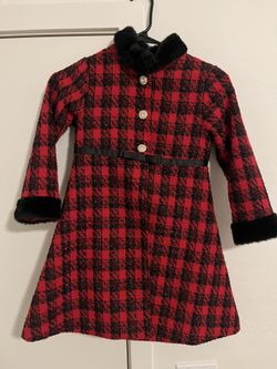 Girls Red Plaid Dress Size 6x