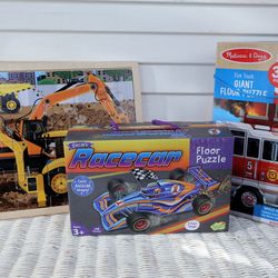 Entry Level Children's Puzzles - Giant Floor & Wooden Boys Set - Firetruck, Race Car, Construction, Melissa & Doug, Peaceable Kingdom, Etc.