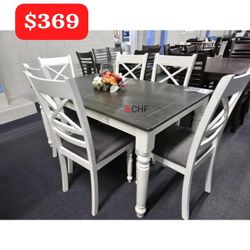 7 Piece Wooden Dining Table Set // Limited Time Offer 