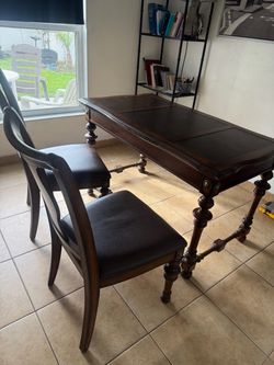 Desk with 2 Chair wood desk