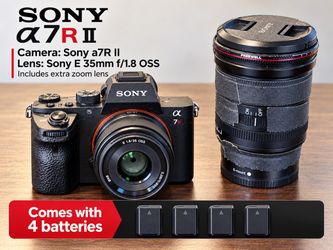Sony A7R II Camera Bundle + 3 Sony Lenses – 20mm G / 35mm OSS / G OSS Zoom $1950 OBO