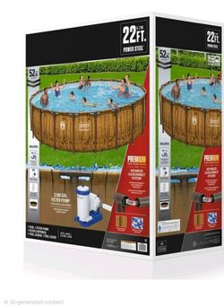 Coleman Power Steel 22 ft. x 52 in. Round Metal Frame Above Ground Pool Set