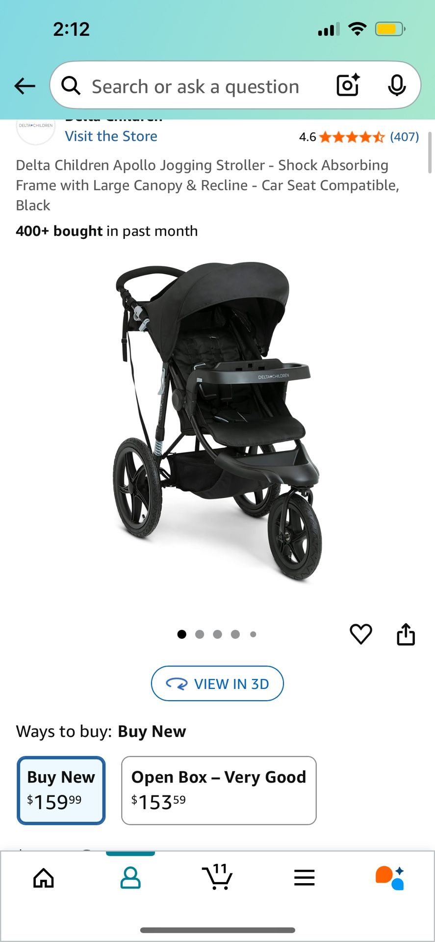 DELTA Jogging Stroller And Baby Carrier $100