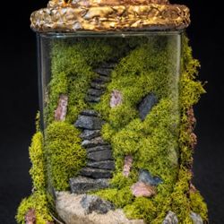 Rustic Mossy Terrarium Candle Holder