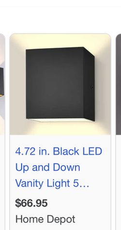LUXRITE Black LED Up and Down Vanity Light