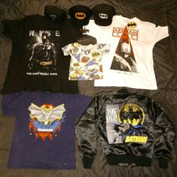 Vintage 1980s -2012 Batman Movie Promo Shirts Hats Jacket and Toy