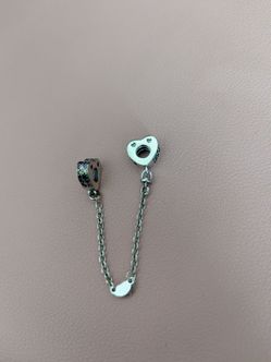 Silver Charm with Safety Chain Pandora