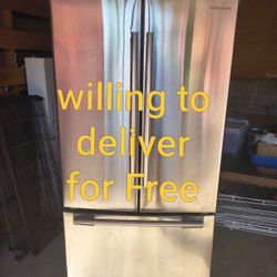 Samsung Stainless Steel French Door Refrigerator 33" w 28" D 68" H(fully Functioning 