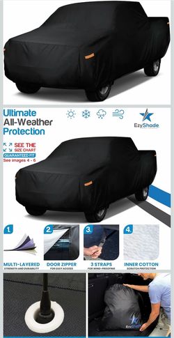 EzyShade 10-Layer Truck Cover Waterproof All Weather. See Vehicle Size-Chart for Accurate Fit. Outdoor Pickup Truck Covers - Ranger Frontier Tacoma. S