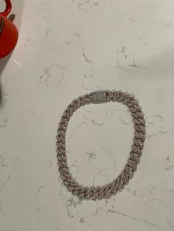 Two tone Cuban chain 24in 22mm flawless moissanite
