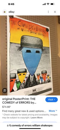 Poster : William Shakespeare “ Comedy Of Errors” 