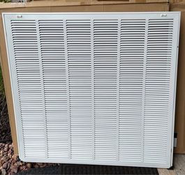 36" X 34" Steel Return Air Filter Grille for 1" Filter - Easy Plastic Tabs for Removable Face/Door