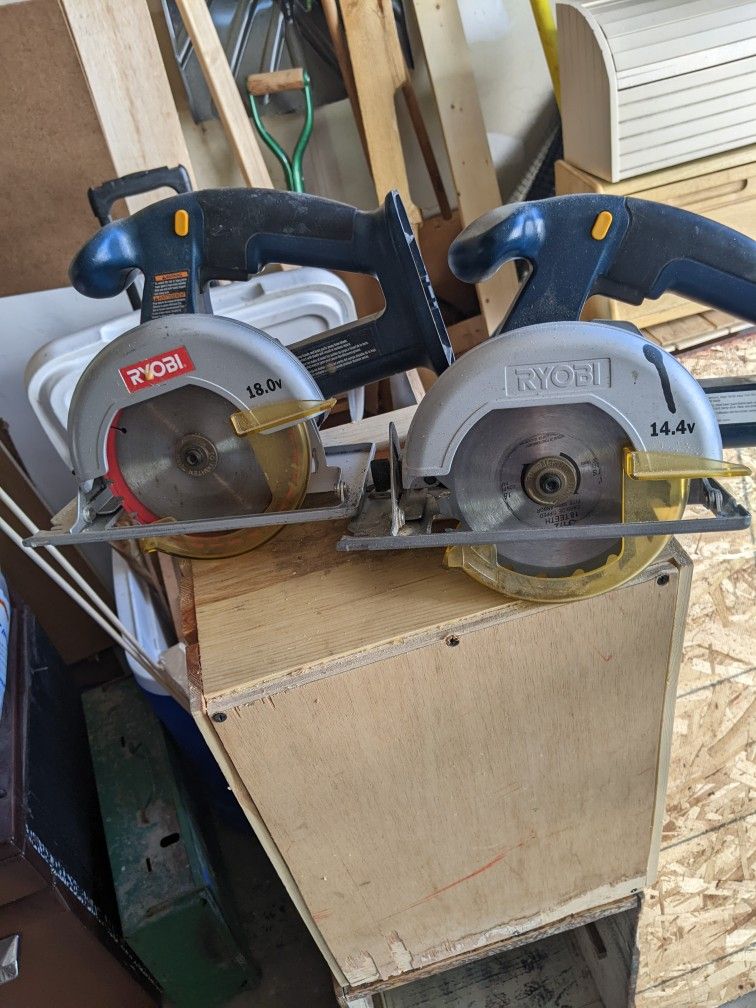 2 Ryobi Circular Saws (18 & 14.4 volt)