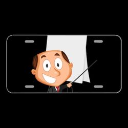 License Plate Novelty Car Front Businessman Cartoons Training Lecture