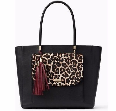 KATE SPADE PURSE Brand New!* Cal Longacre Court Haircalf Tote Handbag Animal Leopard Print