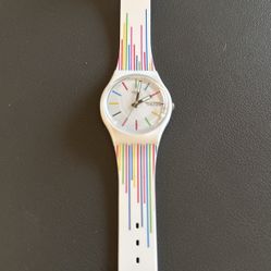 Swatch GW712 White Samba Ladies Quartz Watch