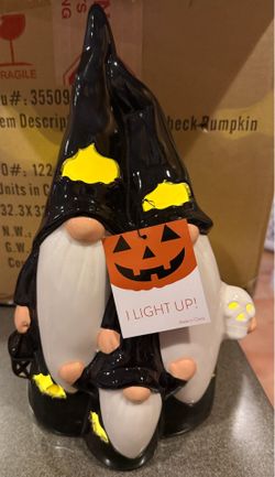 New Light Up Ceramic 🎃 Gnome Decoration