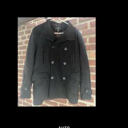 H&M Men's Peacoat 38R Wool Blend Double Breasted Preppy Classic Military Modern