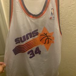Vintage 1990s Phoenix suns NBA Charles Barkley Champion Jersey Size 48(XL) Slight Stain 