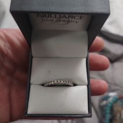 Size 7 Stirling Silver Engagement Ring Lab Grown Diamond 