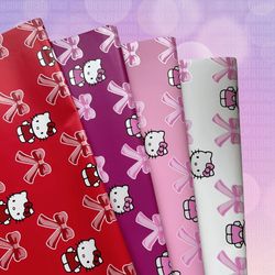 Hello Kitty Bow Floral Bouquet Wrapping Paper