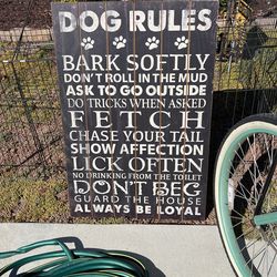 Cute Large Wood Dog Sign $20