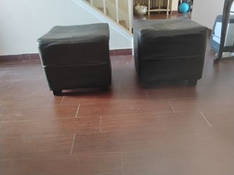 Two Black Ottoman