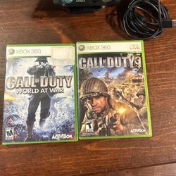 X Box Kinect Sensor and 2 Call Of Duty Games