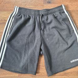 Adidas Black White Striped Cotton Shorts Men's Sz L