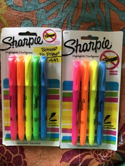 Sharpie Highlighters ( 4 + 5 = 9) $6 for 2 packs