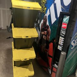 5 Black Yellow Storage Bins 