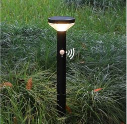 Solar Landscape Path Lights Motion Sensor Solar Driveway Lights Aluminum Low Voltage LED Modern Bollard Lights for Walkway Yard Garden,24in 3000K Blac