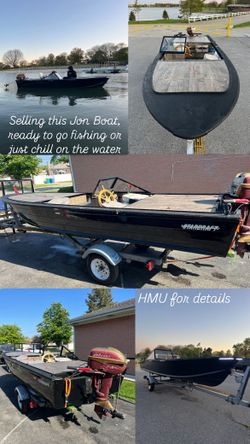Starcraft Jon Boat, 16ft with trailer & Johnson out board motor 18hp