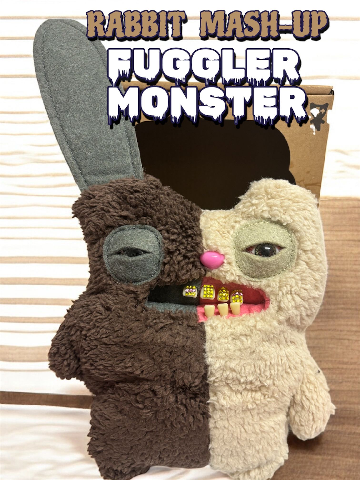 Rabid Rabbit Fuggler Mash-up ugly monster toy. iced out Grill