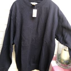 Eddie Bauer Unisex Navy blue Crewneck Cotton Poly Sweatshirt Size M