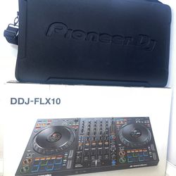 Pioneer DDJ-FLX10 4-Channel Performance DJ Controller for rekordbox and Serato DJ Pro Black + CASE!