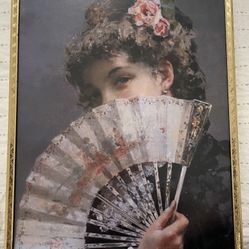 Victorian lady With Fan Art 