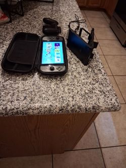 Nintendo switch with case and charger stand  white