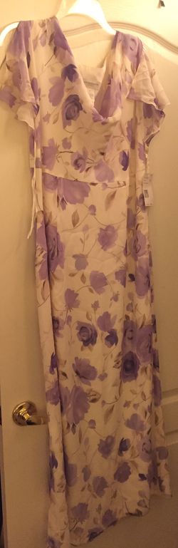 Liz Claiborne long dress spring purple flowers