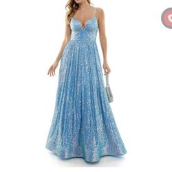 Size 3/4 B Darlin gown Light Blue